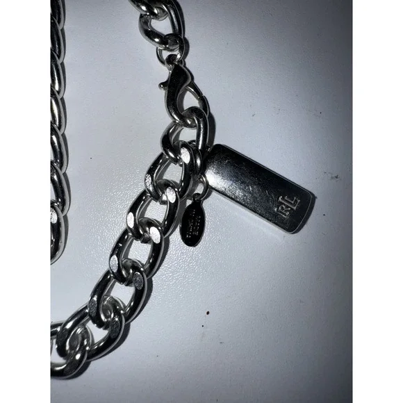 Limited‎ Edition Ralph Lauren Metal Silver Plated Chain Necklace 41 Long Wrap